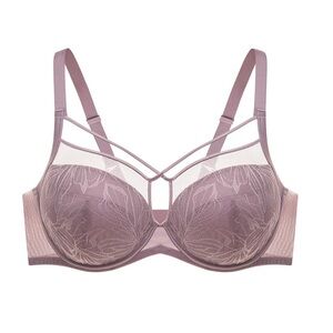 Harper Smooth Lace FlexWire Strappy Soft Cup Bra (Eco), Elderberry- 40 H. NWT